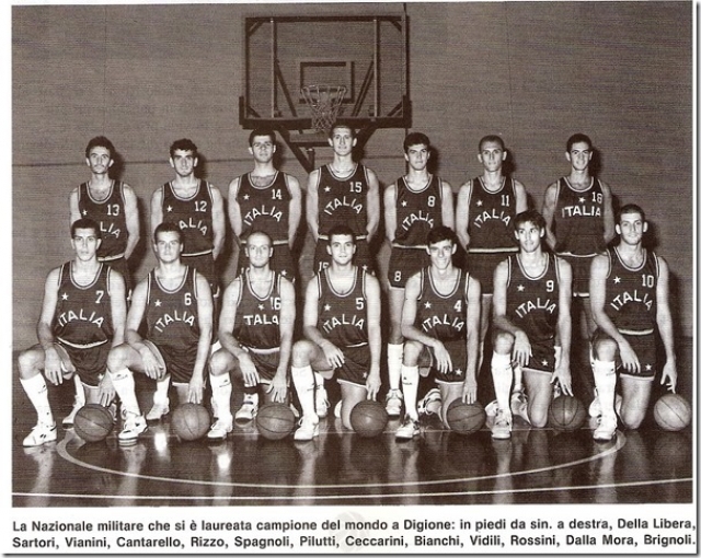 Nazionale italiana militare Campione del Mondo a Digione nel 1990